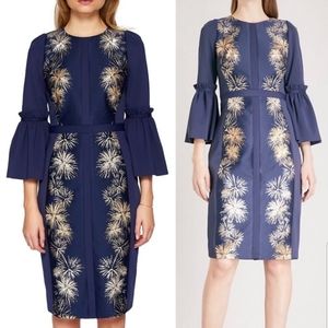 Rare Ted Baker Gold Fireworks Metallic Dress size UK 1 US S.